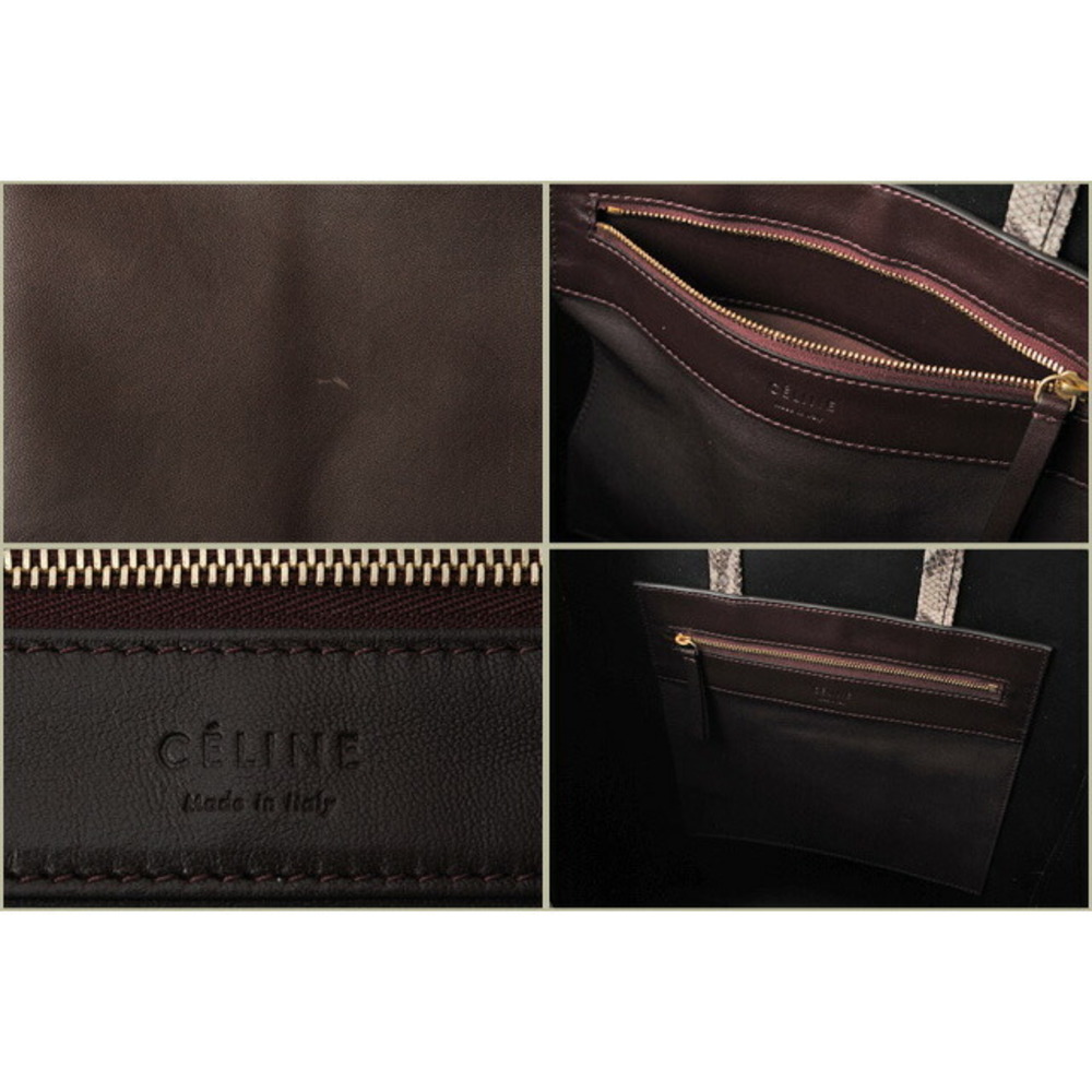 Celine Bag Tote Pattern Python Brown - image 4